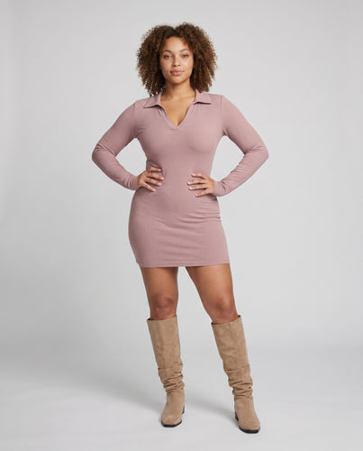 Damen Minikleid mit tiefem V-Ausschnitt und raffinierten Ärmeln