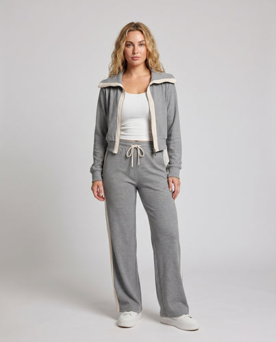 Damen Modischer Sportanzug mit hochwertigen Kapuzenpullover und weiten Hosen