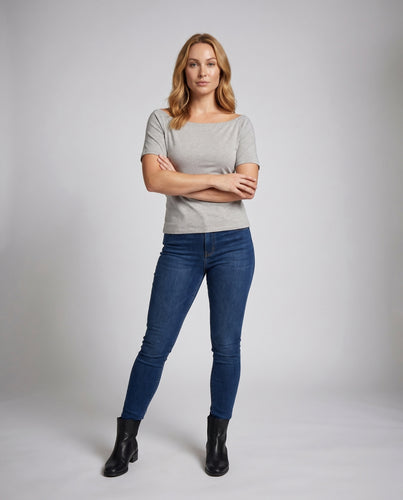 Damen Off-Shoulder T-Shirt mit lässiger Passform