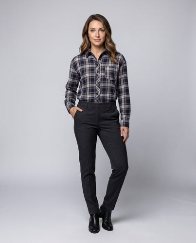 Damen Oversized Karobluse mit lässigem Schnitt
