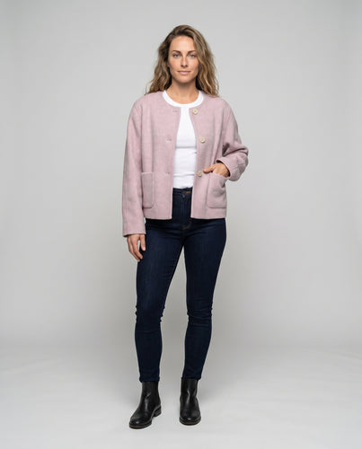 Damen Oversized Wolljacke mit Knopfdetails