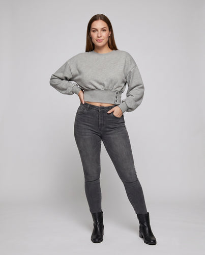 Damen Pullover mit weiten Ärmeln und Knopfdetails