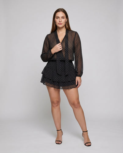 Damen Verspieltes Minikleid mit Puffärmeln und eleganten Rüschendetails