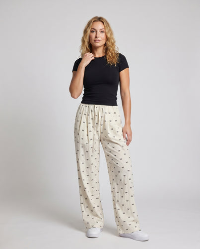 Damen Weite Stoffhose mit floralem Muster