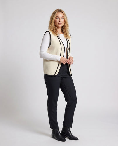 Damen Weste mit elegantem Schnitt und Kontrastnähten