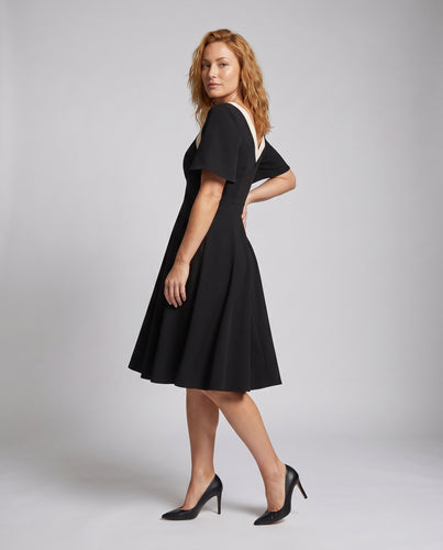 Damen Midi-Kleid mit Puffärmeln und elegantem Kragen