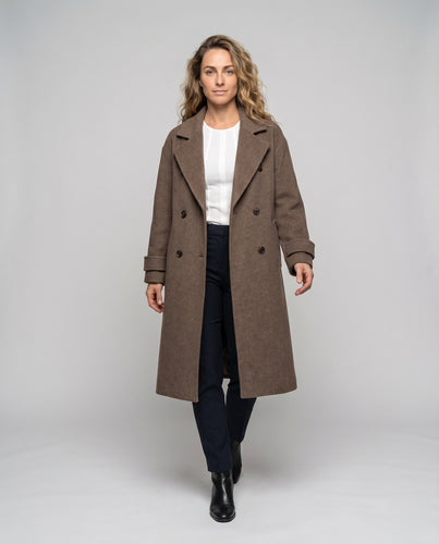 Damen Oversized Wollmantel