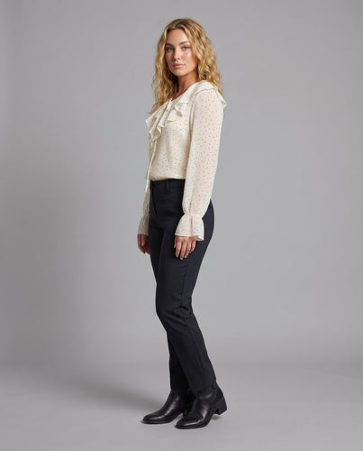 Damen Elegante Bluse mit Rüschendetails und Schleifenakzent