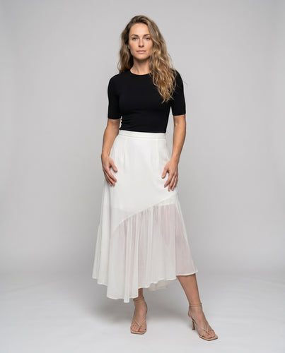 Damen Eleganter Maxirock mit asymmetrischem Schnitt und fließendem Fall