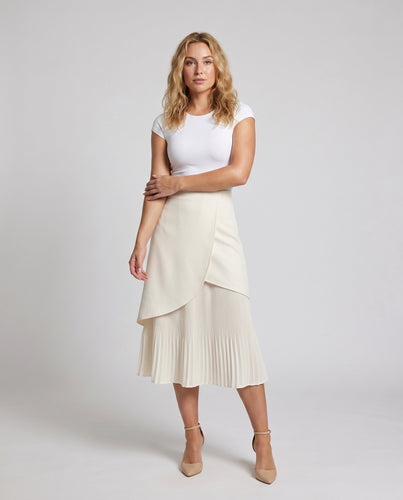 Damen Eleganter Pleated Rock mit asymmetrischem Design und fließendem Fall