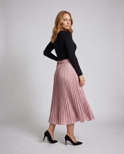 Damen Eleganter plissierter Rock mit elastischem Bund