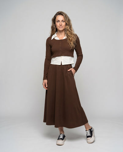 Damen elegantes und modisches Oberteil mit asymmetrischem Schnitt und passendem Rock