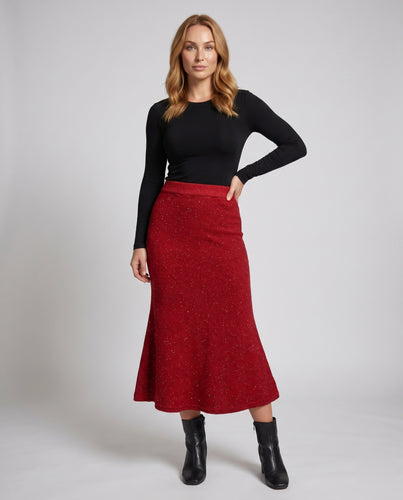 Damen Glamouröser Schwingrock mit Metallic-Finish