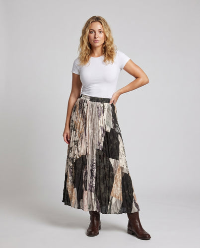 Damen Langer, eleganter Maxirock mit einzigartigem Patchwork-Design