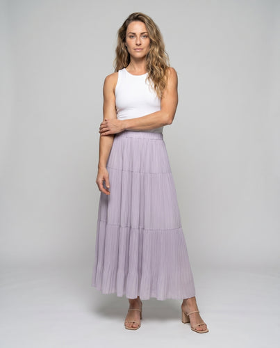 Damen Langer plissierter Rock mit schwingendem Design