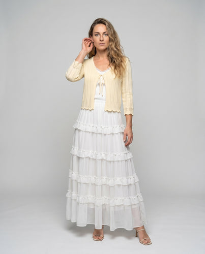 Damen Maxirock mit voluminösem Rüschendesign
