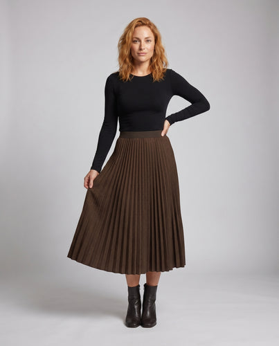 Damen Plissierter Maxirock mit elastischem Bund und elegantem Fall