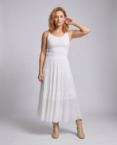 Damen Schwingender Plisseerock mit elastischem Taillenbund und voluminösem Design
