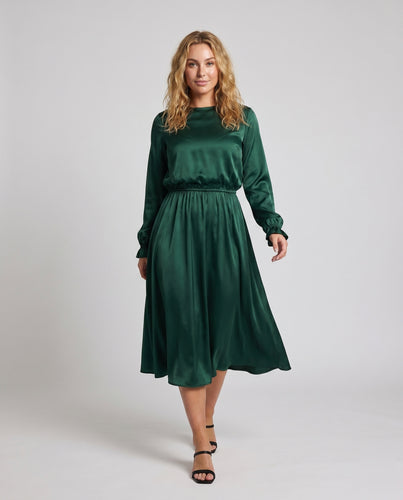 Damen Elegantes Maxikleid aus glänzendem Satin