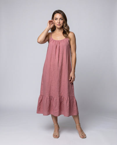 Damen Leichte Sommerkleid mit Lockerem Schnitt und Rüschen von