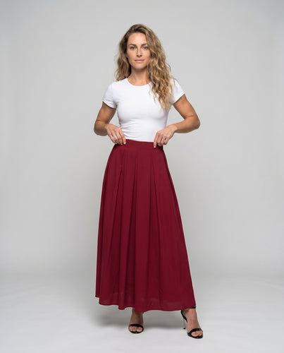 Damen Maxi-Rock mit elegantem Faltenwurf von