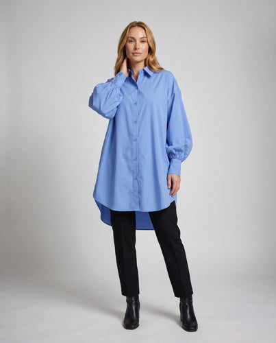 Damen Oversized Hemdbluse mit lässiger Schnittführung