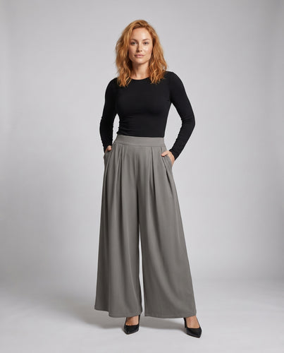 Damen Plissierter Maxirock mit Hohem Bund
