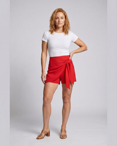 Damen Shorts mit Chiffon-Effekt und lässigem Knotenverschluss