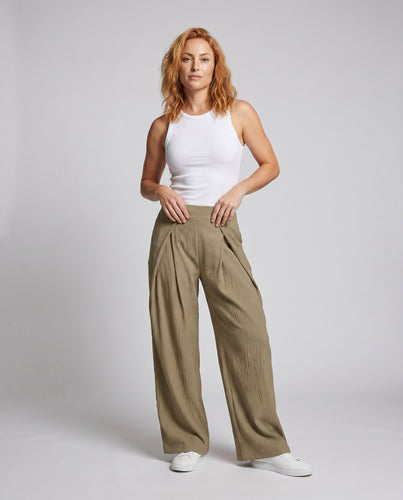 Damen Weit geschnittene Bundfaltenhose