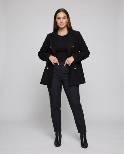 Damen elegante Doppelreiher Wolljacke