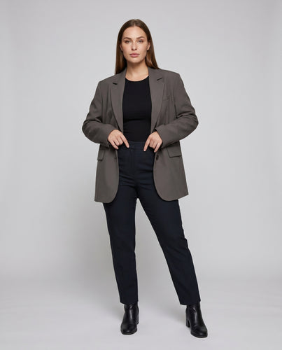 Damen Elegante Oversized-Blazer mit überschnittenen Schultern und modischen Details