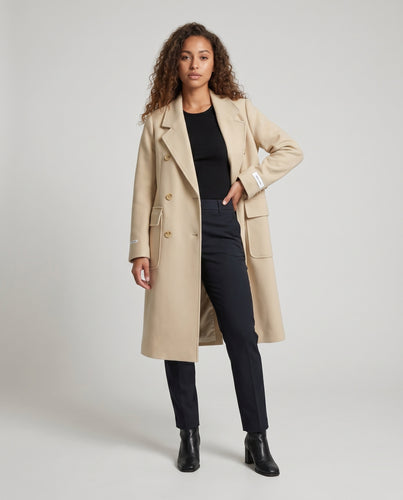 Damen Elegante Übergangsjacke mit doppelter Knopfleiste und praktischen Taschen