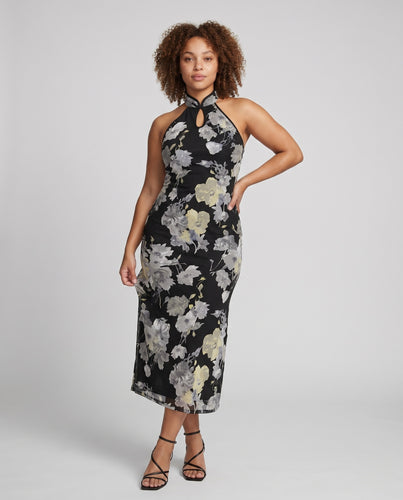 Damen Elegantes Chiffon-Nachtkleid mit floralem Design