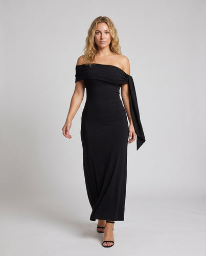 Damen Elegantes Maxikleid mit asymmetrischem Oberteil und fließendem Rock