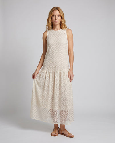 Damen Elegantes Maxikleid mit floralen Spitzenakzenten und schwingendem Saum