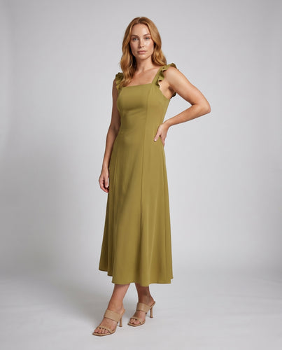 Damen elegantes Maxikleid mit schmalen Trägern und exklusivem Schnitt