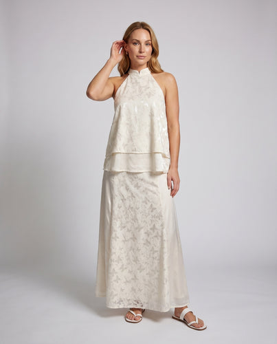 Damen Elegantes Spitzen-Maxikleid