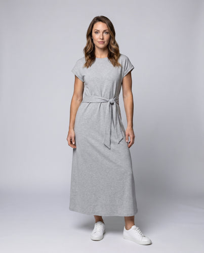 Damen Elegantes Wickelkleid mit seitlichem Bindegürtel und asymmetrischem Saum