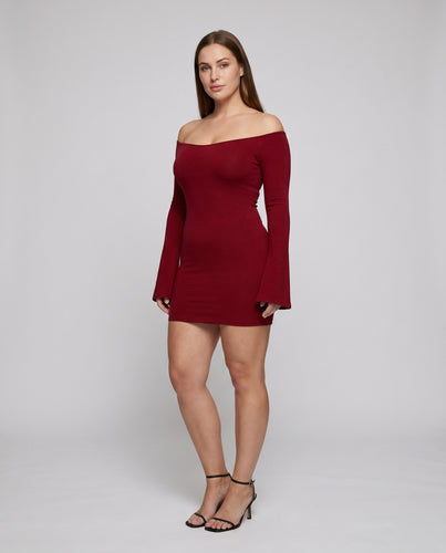 Damen Figurbetontes Langarmkleid mit elegantem V-Ausschnitt