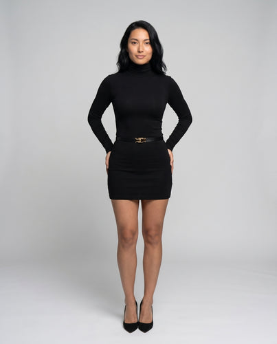 Damen Figurumspielendes Minikleid mit langem Arm und eleganter Taille