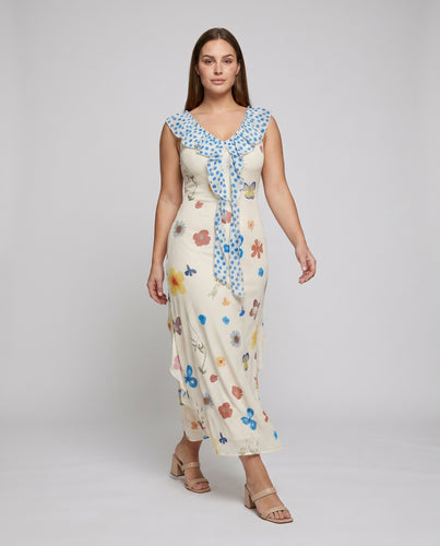 Damen Fließendes Sommerkleid mit Rüschendetails
