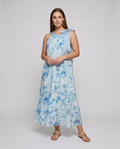 Damen Fließendes Sommerkleid mit zarten Blumenmustern