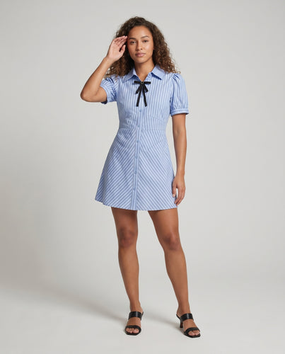 Damen Hemdblusenkleid mit Rüschen und modernem Schleifen-Detail
