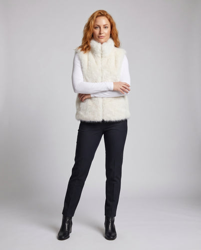 Damen Hochflorige Teddy-Weste mit gemütlichem Stehkragen und praktischen Taschen