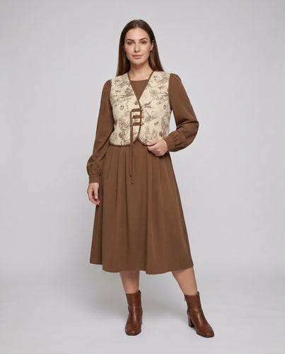 Damen Kunstleder-Weste mit elegantem Design und detailreicher Knopfverzierung