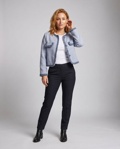 Damen Kurze Tweedjacke mit eleganten Knopfdetails