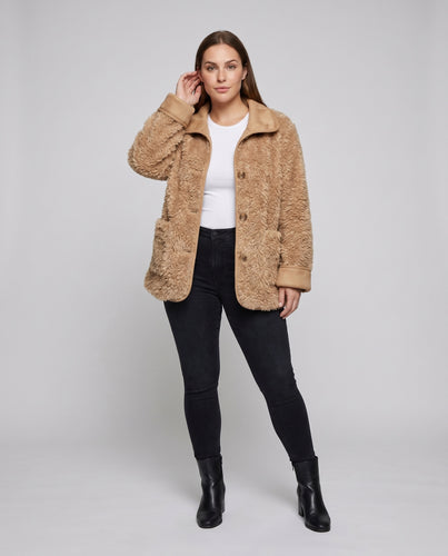 Damen Kuschelige Teddyjacke mit elegantem Schnitt