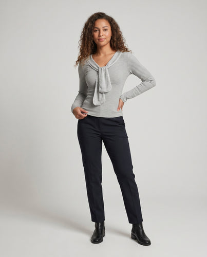 Damen Langarmshirt mit elegantem Schleifen-Detail