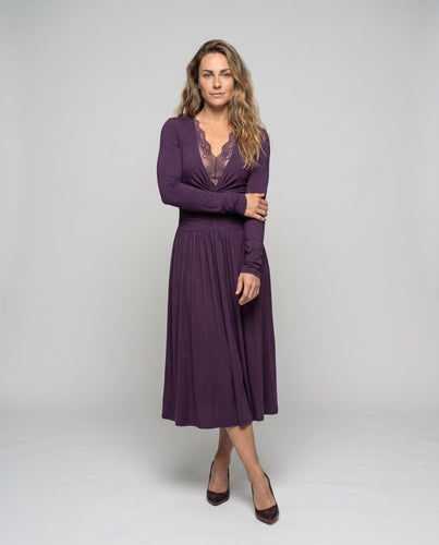 Damen Langes, elegantes Abendkleid mit tiefem V-Ausschnitt und schimmerndem Obermaterial
