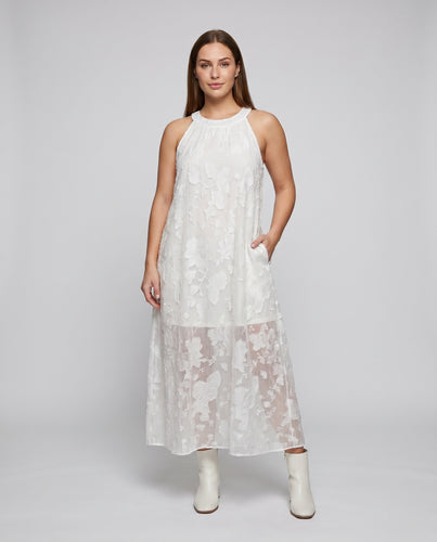 Damen Luftiges Maxikleid aus feiner Spitze mit eleganter Silhouette